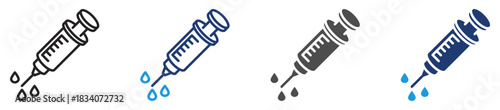 syringe icon set multiple style