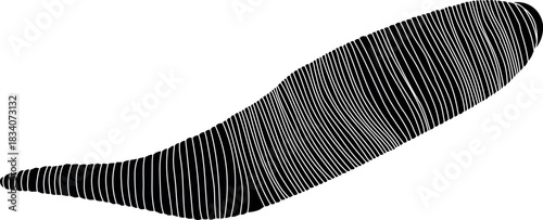 Black silhouette of leech isolated on white background