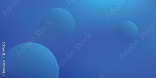 Smooth Blue Gradient Abstract Background with Soft Translucent Spheres and Subtle Light Effects.