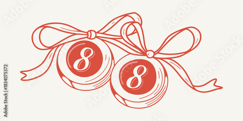 Elegant number eight ornaments for international women s day celebration