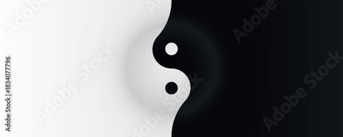 Yin Yang Harmony Abstract Minimal Background