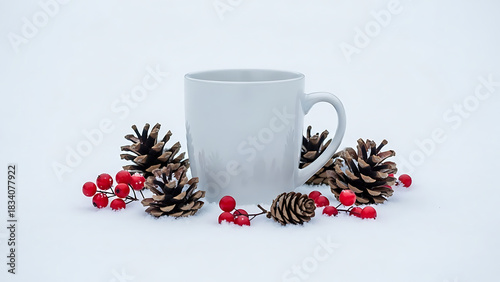 Mug with cones snow