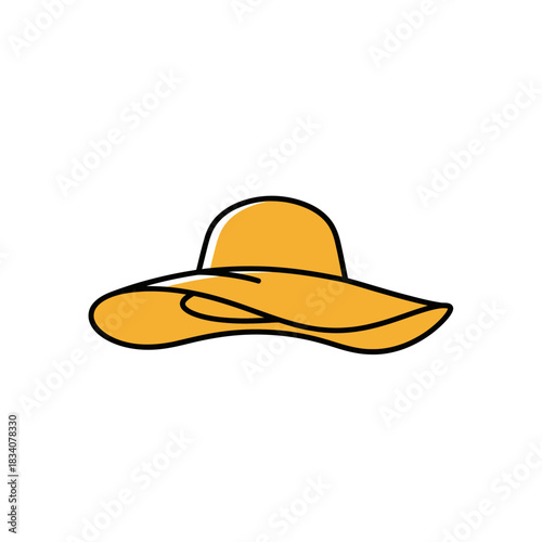 Elegant yellow sun hat with a wide brim design.