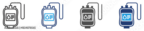 blood bag icon set multiple style