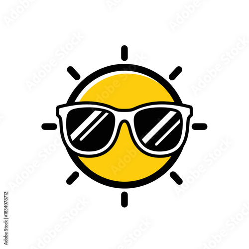 Sun wearing sunglasses in summer.