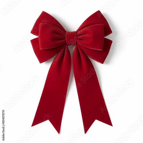 Velvet Loop Bow for Christmas image white background.