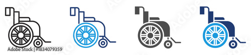 wheelchair icon set multiple style