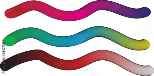 Colorful mustache set vector illustration