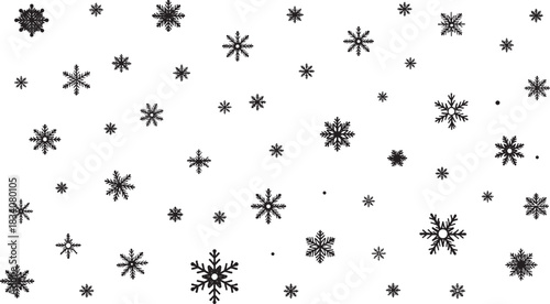 Snow flakes vector background.