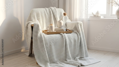 Chair covered in white