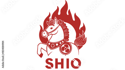 Burning Horse Illustration Bold Graphic Design for Modern Branding and Symbolism
