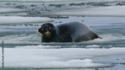 seal in icy waters cold climate animal