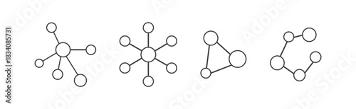 Modern molecule outline icons set. modern illustrations for mobile apps, web sites, flyers, banners etc isolated on white background.
