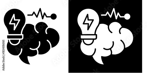 Brainstorm Icon Set White Style Collection