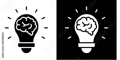 Idea Spark Icon Set White Style Collection