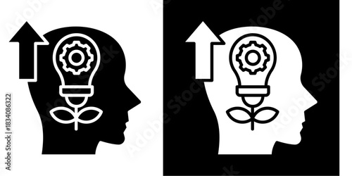 Growth Mindset Icon Set White Style Collection