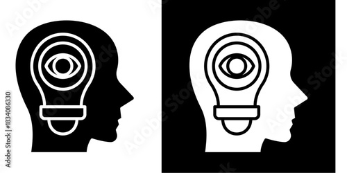 Visionary Icon Set White Style Collection