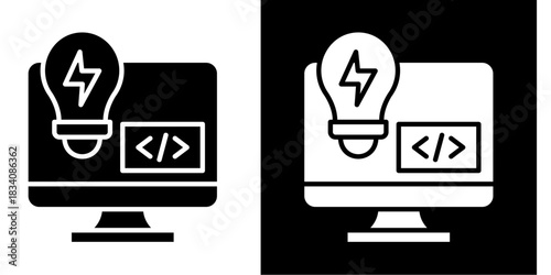 Hackathon Icon Set White Style Collection