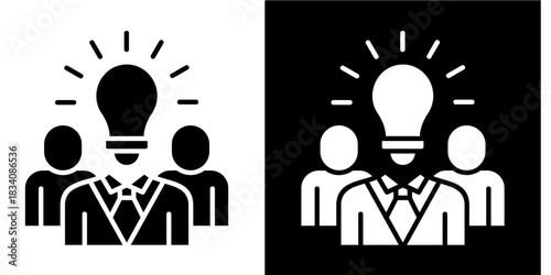 Leadership Support Icon Set White Style Collection