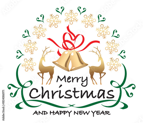 Christmas design lettering Text vector illustration greetings 