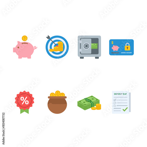Financial themed icons set