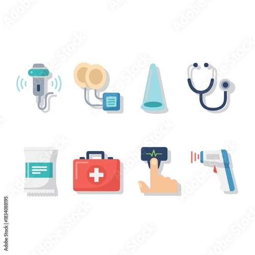 Medical flat icons set