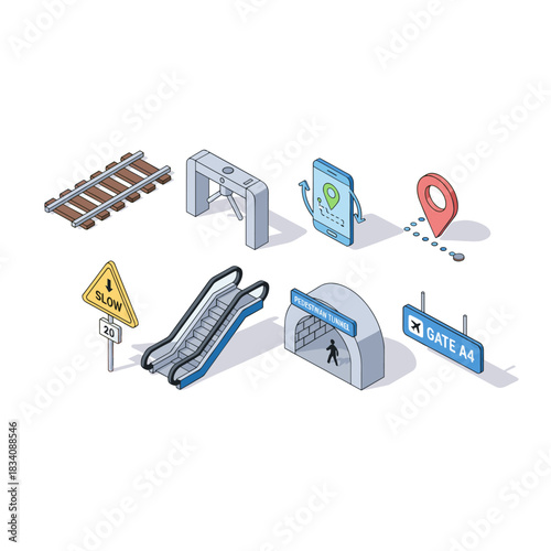 Transportation and Navigation Isometric Elements