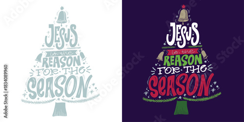 Hello 2026. Merry Christmas and Happy New 2026 Year - cute hand drawn doodle lettering postcard.  Holly Jolly, Tis the season.