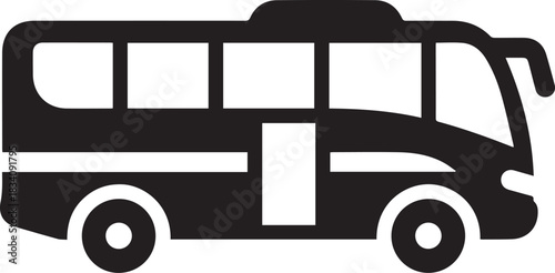 Modern and clean bus icon for transportation and travel related designs
