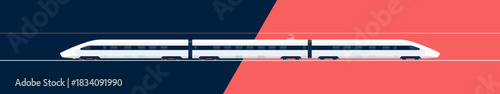 Modern high-speed passenger train. Side view. Clean vector image