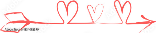 Handdrawn Heart Arrow Doodle Line
