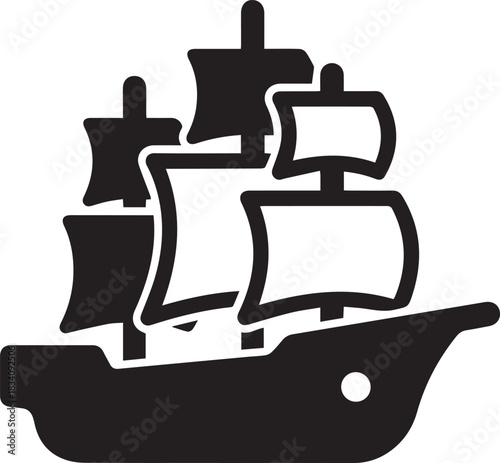 Clean and modern ship icon set for marine and nautical themed designs