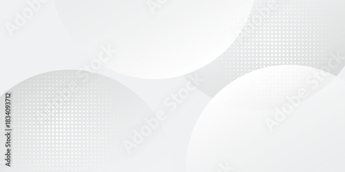 White geometric abstract background overlap layer on bright space with lines effect decoration. Modern graphic design element circles style concept for banner, modern vector arts