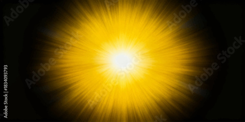 Bright orange and yellow sunburst abstract background with warm energy rays illustration