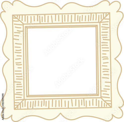 Vintage Square Picture Frame Sketch
