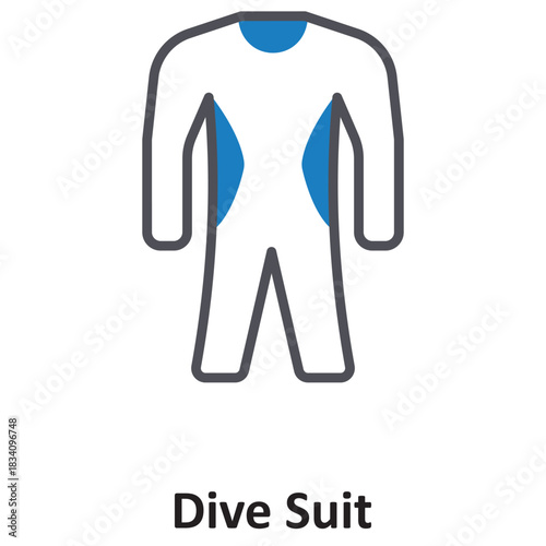Dive Suit Vector icon which can easily modify or edit