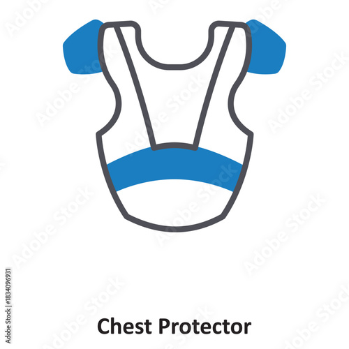 Chest Protector Vector icon which can easily modify or edit