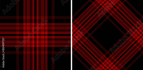 Textile seamless tartan of fabric plaid background with a vector texture check pattern. Set in popular colors of new year celebration ideas.