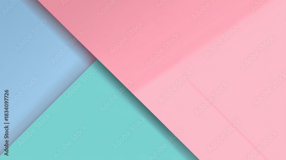 Fototapeta premium A geometric pattern with two overlapping triangles, one blue and one pink,