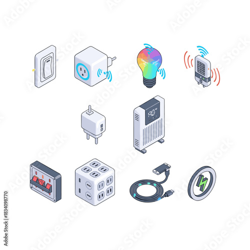 Electrical and electronic isometric devices set
