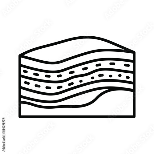 Layered Cross-Section Outline Icon Showing Strata