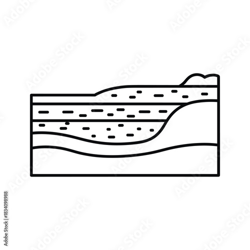 Geological Strata Cross-Section Line Icon