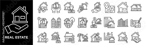 Real Estate icon collection set. Containing design real estate, house , property, building, home sale, property market, mortgage