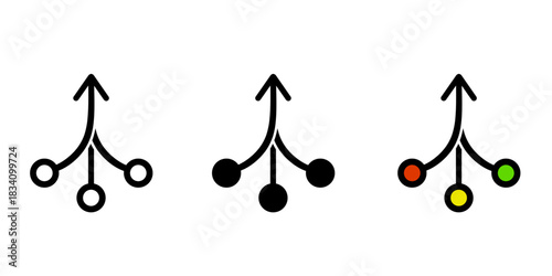 Consolidation set icon isolated on white background.