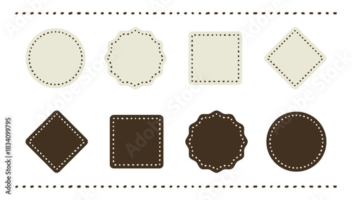 手書きの点線の可愛いフレーム背景素材