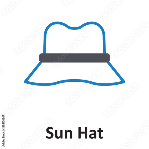 Sun Hat Vector icon which can easily modify or edit