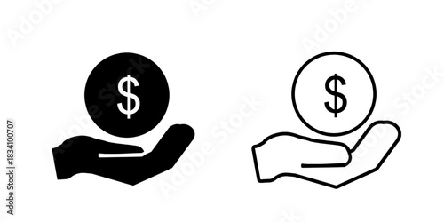 Money savings set icon isolated on white background.