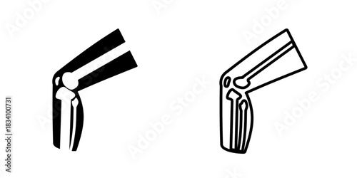 Knee set icon isolated on white background.
