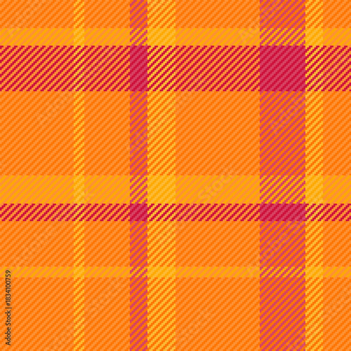 Bandanna seamless texture background, flowing vector pattern fabric. Fashion textile tartan check plaid in tangerine and bright colors.