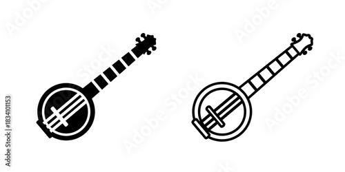 Banjo set icon isolated on white background.